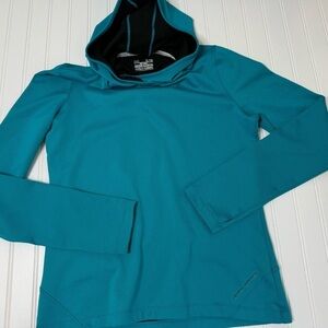Under Armour XL Teal Hoodie Pullover Sweatshirt Fitted Women 960
